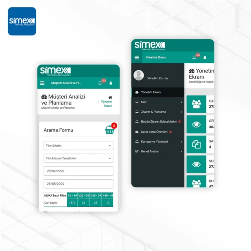 Simex CRM Mobil Uygulama Yazılımı